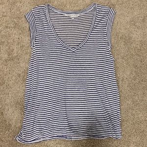 Cupcakes and cashmere striped V-neck T-shirt